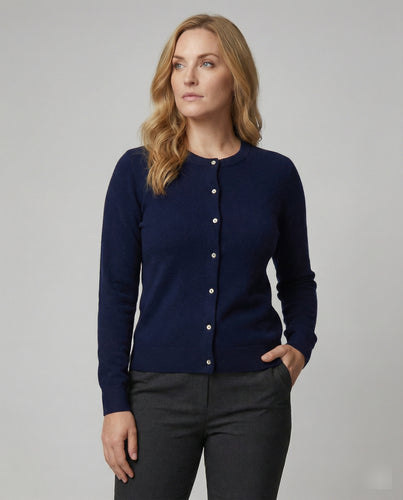 Damen Feinstrick Cardigan mit Knopfleiste und weichem Material EB