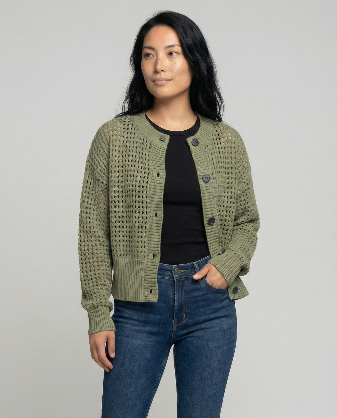 Damen luftiger Strickcardigan EB
