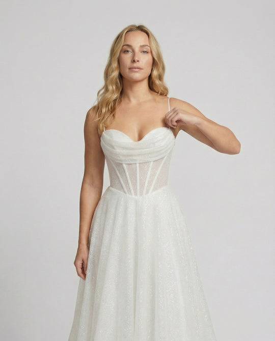 EB | Glitter Ballkleid mit Schnürung
