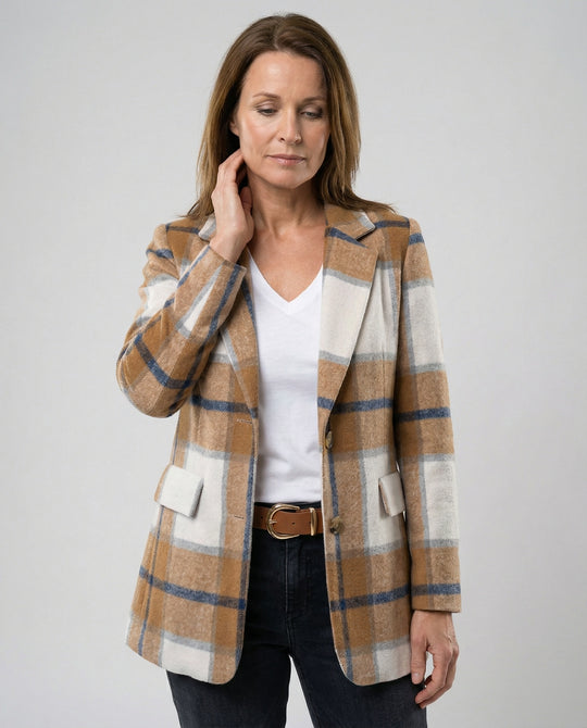 Damen Karierter Blazer mit taillierter Passform