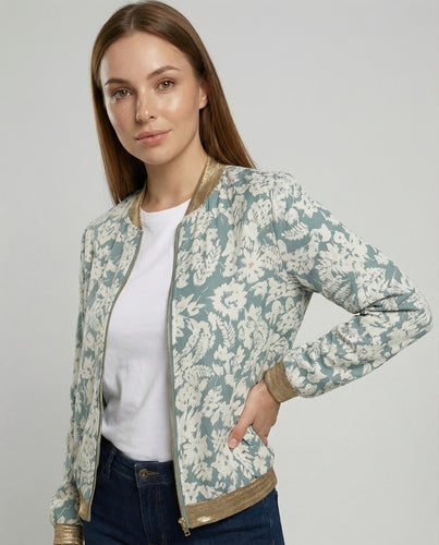 Damen Bomberjacke mit Blumenmuster | EB