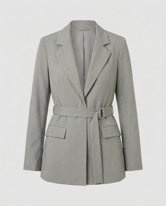 Taillierter Blazer Mit Bindegürtel Damen
