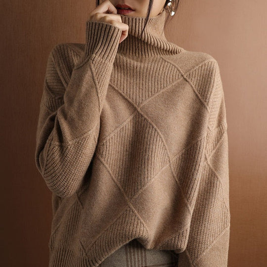 EB | Sweater - Geometrisches Muster Rollkragenpullover