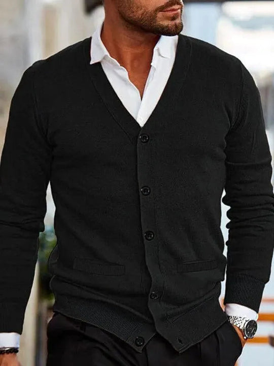 EB | Ausschnitt Herren Strickjacke Pullover