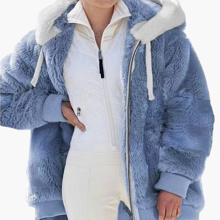 EB | Winter Kapuzenjacke Im Streifen-Design - Modische Freizeitjacke für Kalte Tage