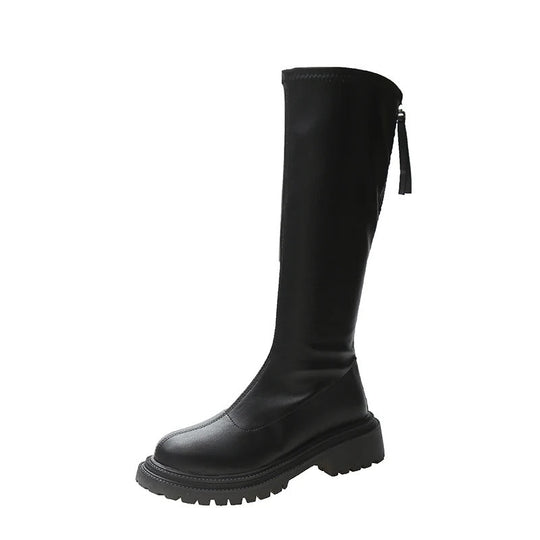 Lange Lederstil Damenstiefel EB