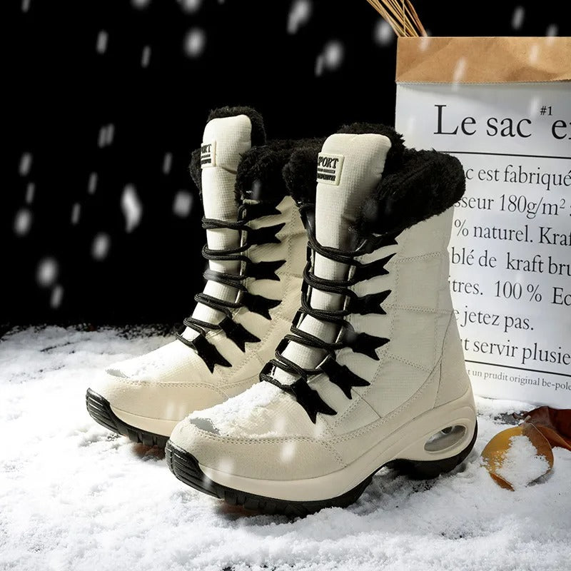Wasserdichte Damen Schneestiefel bis zur Mitte der Waden EB