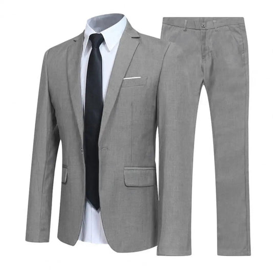 EB | Locker Geschnittenes Anzug Satz mit Revers Blazer und Hose für Männer