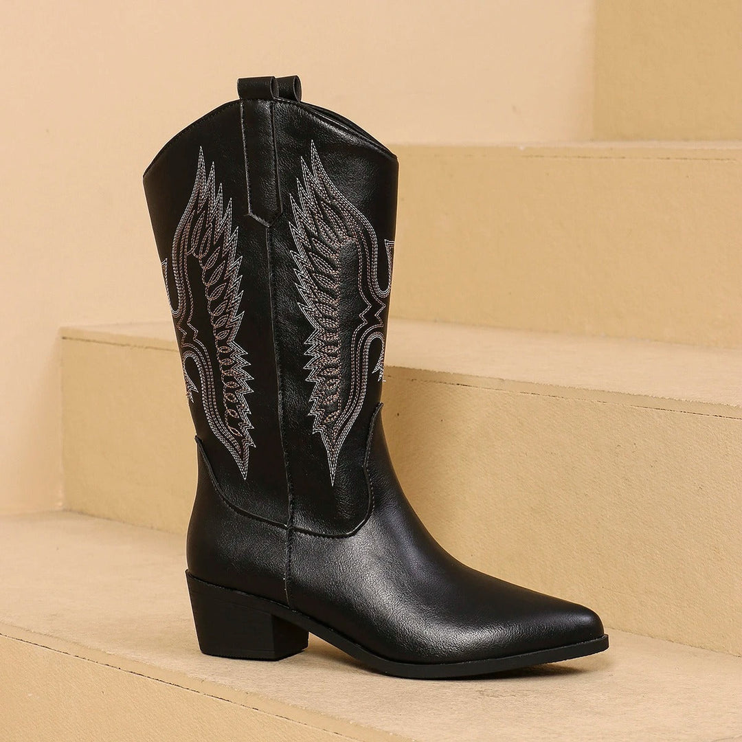 EB | Hochhackige Bestickte Cowboy-Stiefel