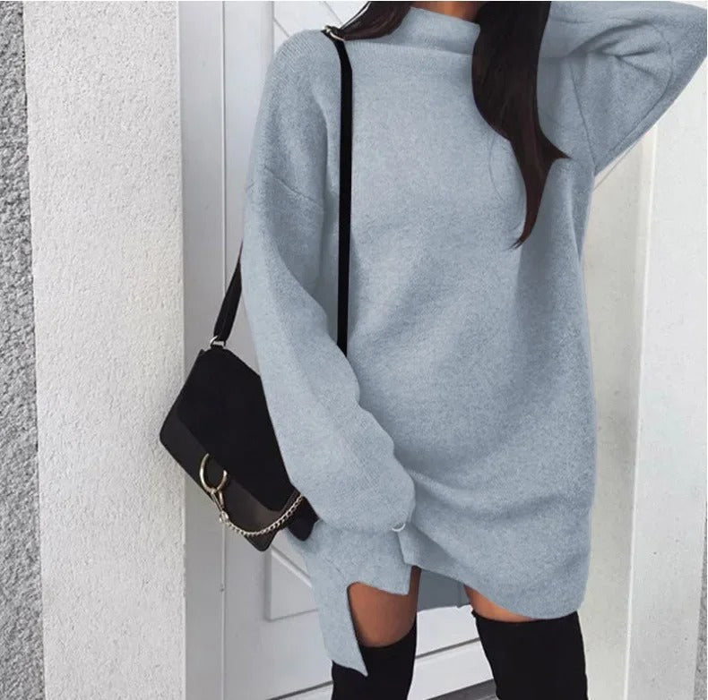 EB | Übergroßes Rollkragen Strickkleid