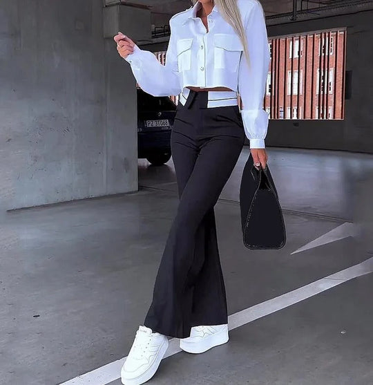 EB | Set Aus Kurzem Blazer Mantel und Gerader Hose
