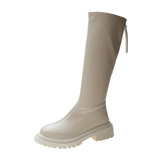 Lange Lederstil Damenstiefel EB