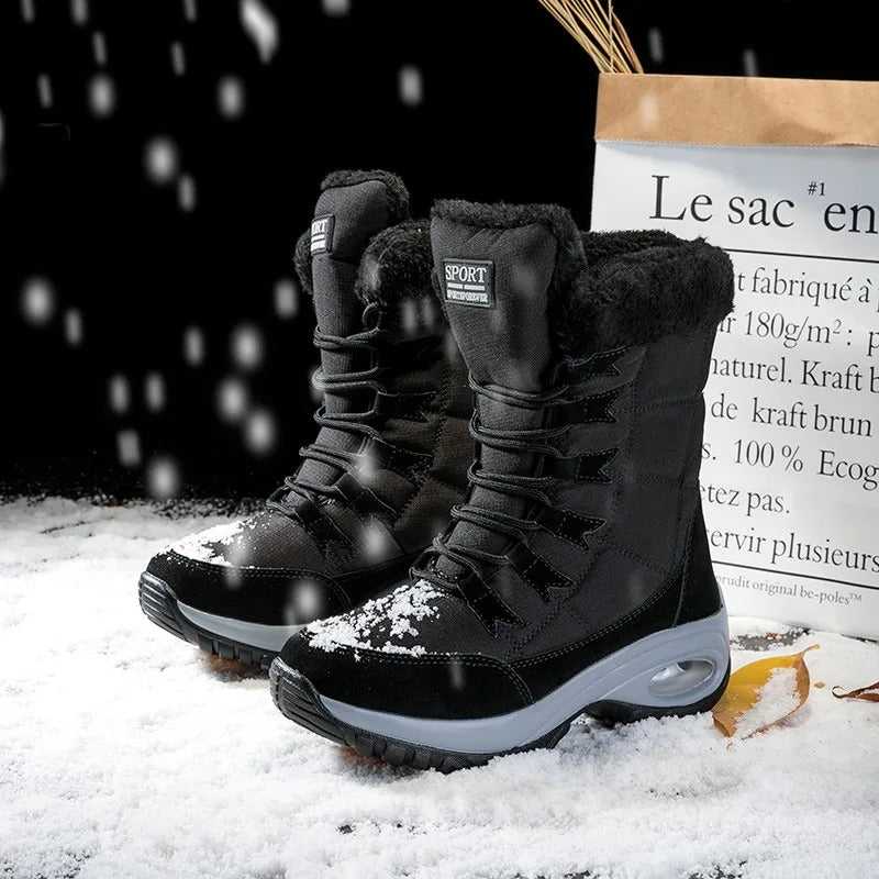 Wasserdichte Damen Schneestiefel bis zur Mitte der Waden EB