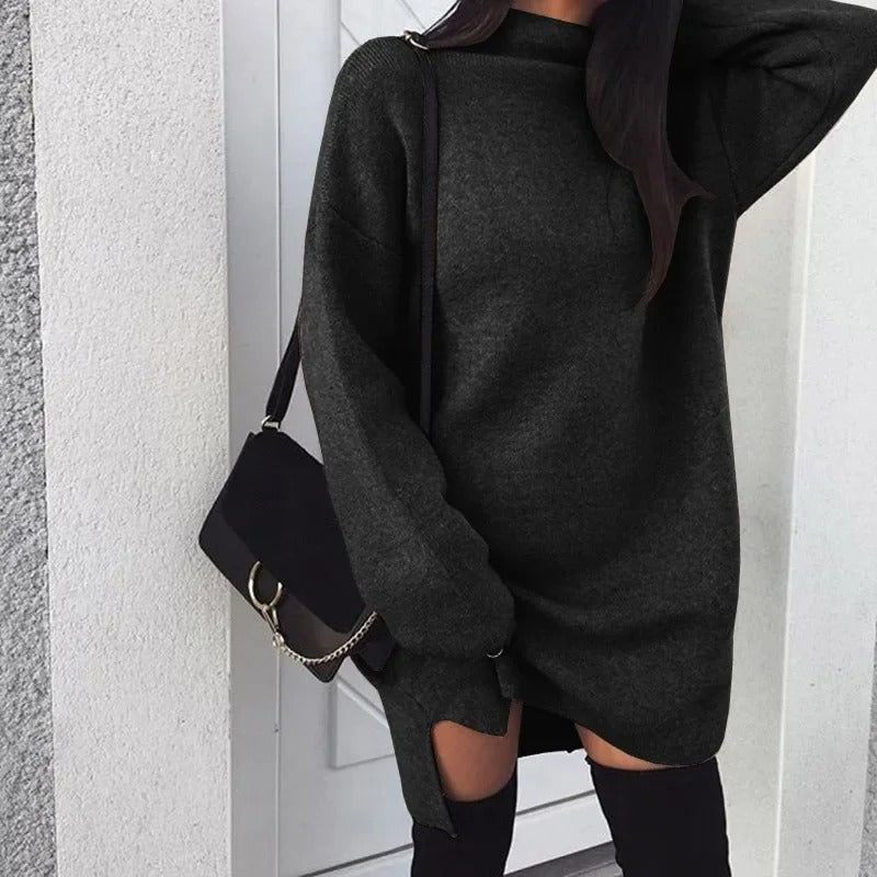 EB | Übergroßes Rollkragen Strickkleid