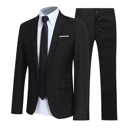 EB | Locker Geschnittenes Anzug Satz mit Revers Blazer und Hose für Männer
