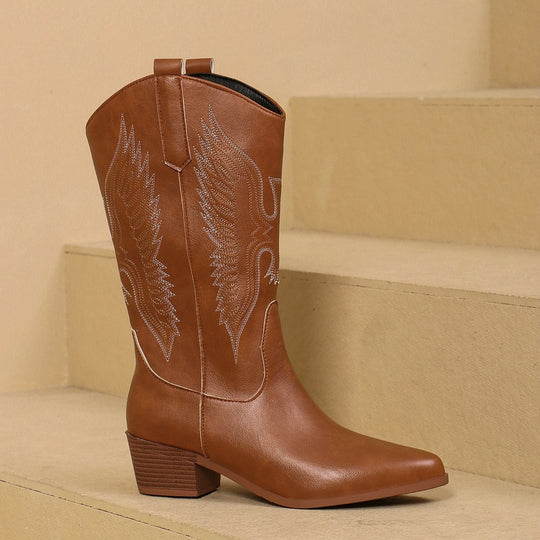 EB | Hochhackige Bestickte Cowboy-Stiefel
