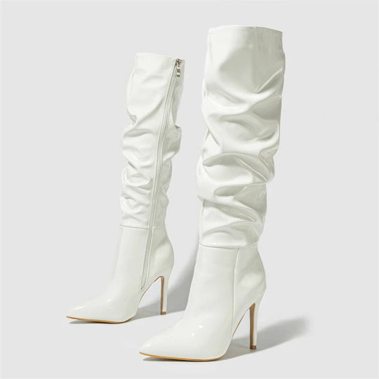 Frauen Über-den-Knie Stiefel Leder Stil EB