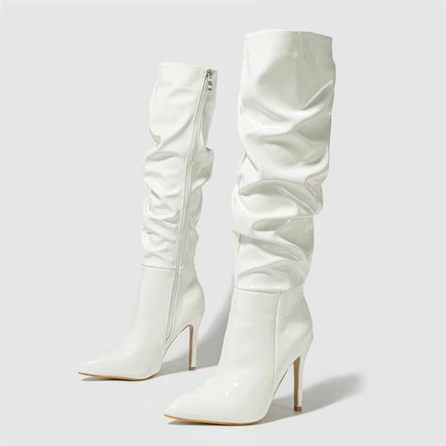 Frauen Über-den-Knie Stiefel Leder Stil EB