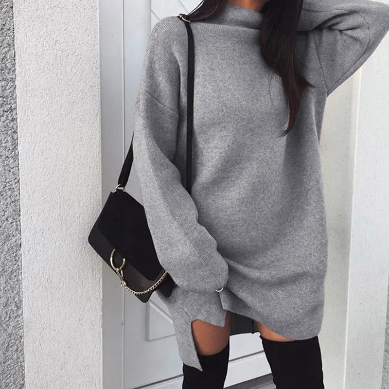 EB | Übergroßes Rollkragen Strickkleid