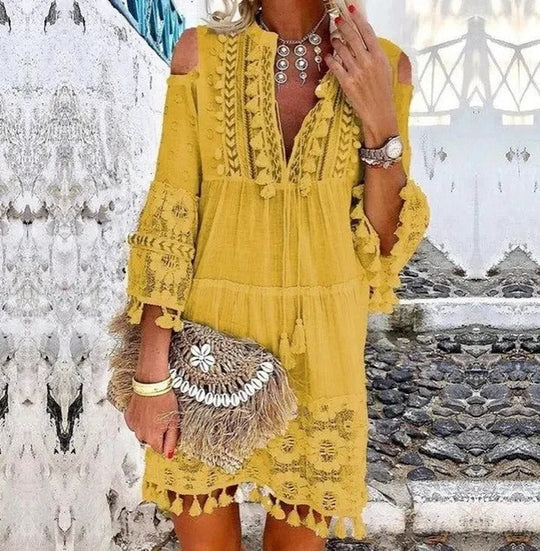 EB | Mini Kleid Aus Spitze Boho