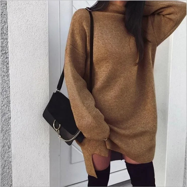 EB | Übergroßes Rollkragen Strickkleid