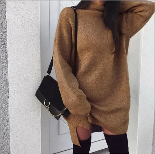 EB | Übergroßes Rollkragen Strickkleid