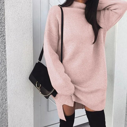 EB | Übergroßes Rollkragen Strickkleid