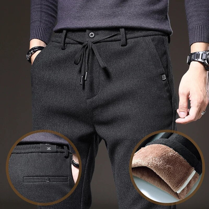 EB | Männer Winter Fleece Warme Casual Hosen