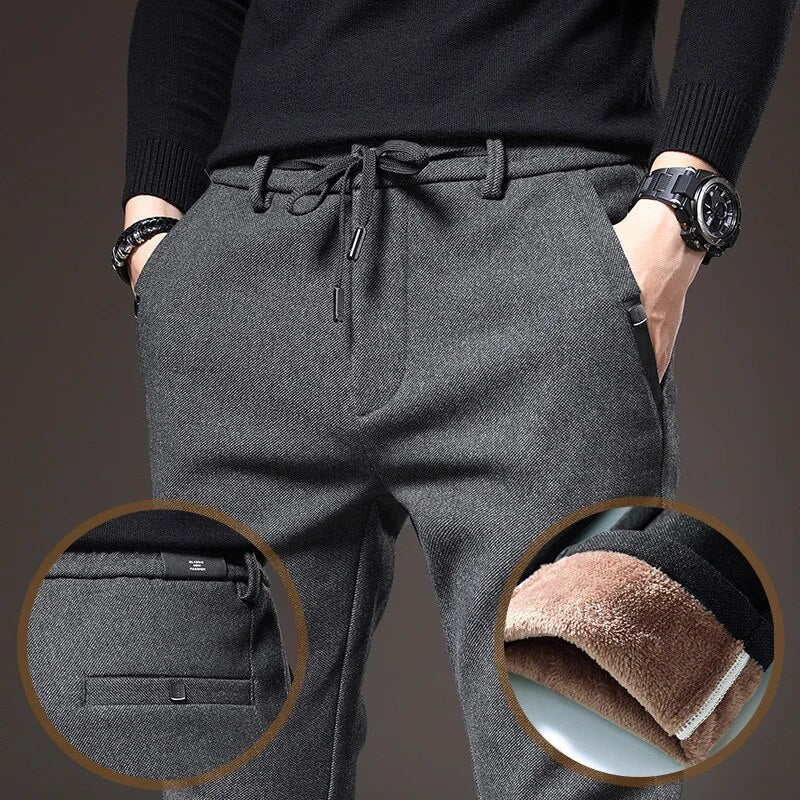 EB | Männer Winter Fleece Warme Casual Hosen