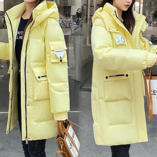 EB | Winterparka - isolierte lange blaue Jacke mit praktischen Taschen
