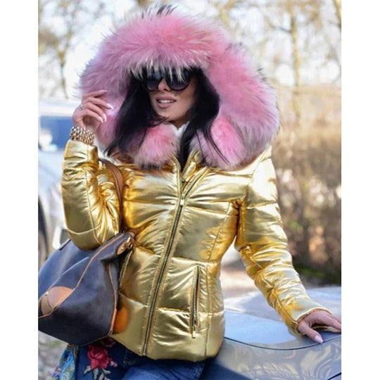 EB | Damen Winterjacke mit Kapuze und Kunstfellfutter