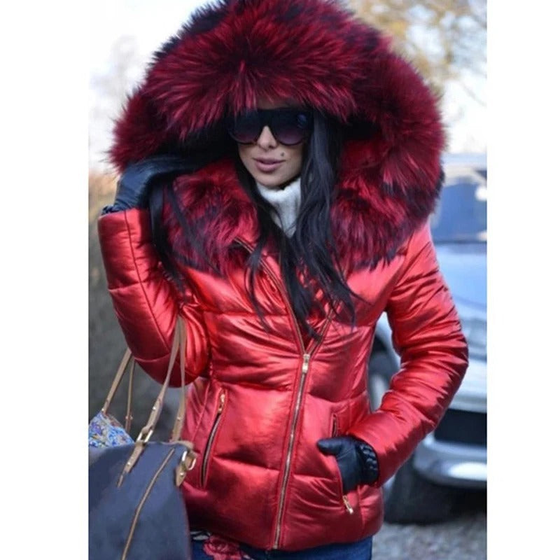 EB | Damen Winterjacke mit Kapuze und Kunstfellfutter