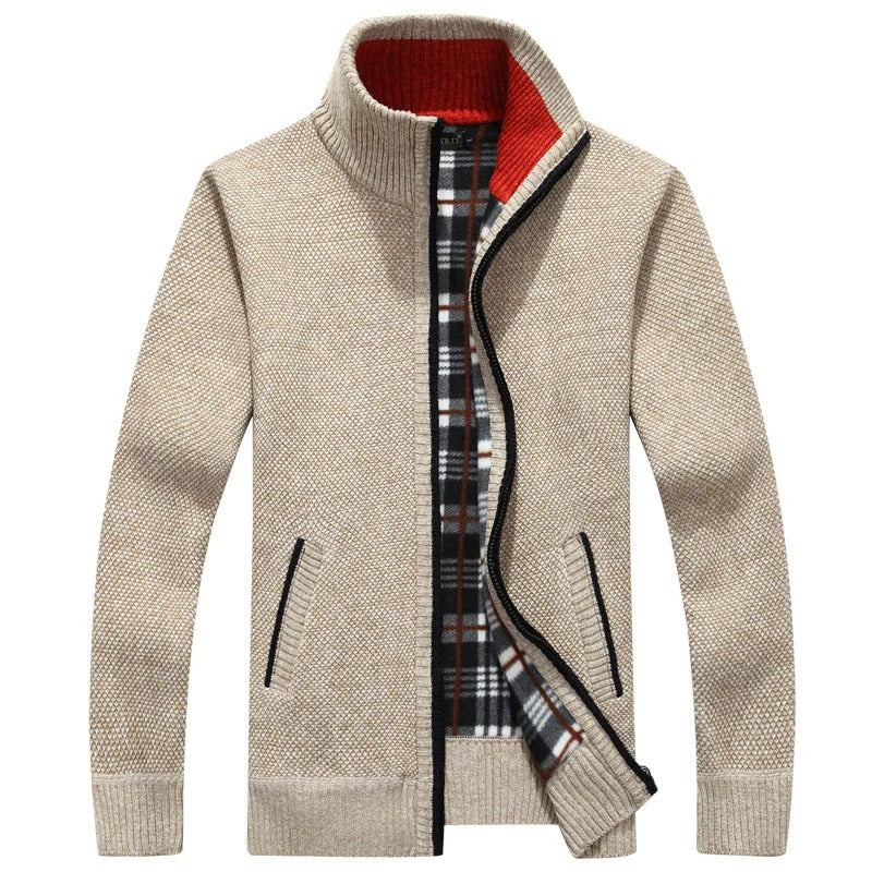 EB | Strickjacke mit Karofutter Wollmischung Warm und Stilvoll