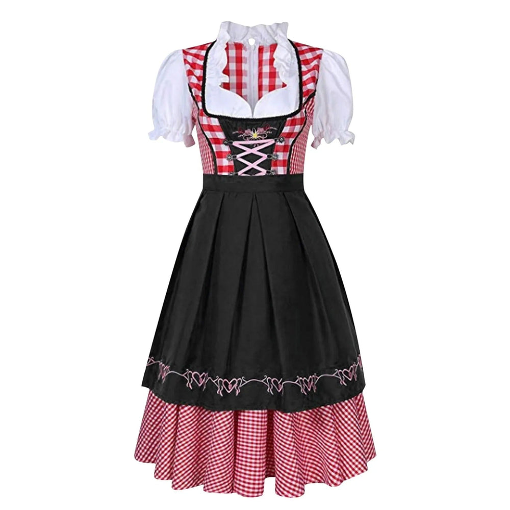 EB | Oktoberfest Dirndl mit kariertem Muster und kurzen Ärmeln