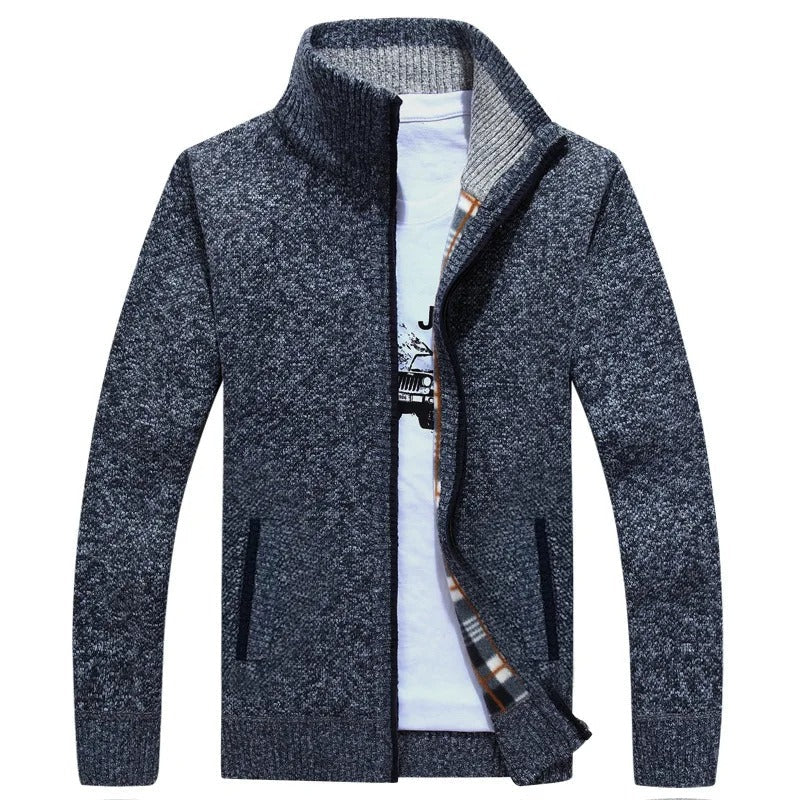EB | Strickjacke mit Karofutter Wollmischung Warm und Stilvoll