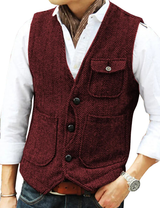 EB | Vintage-Weste Ohne Ärmel aus Tweed für Herren