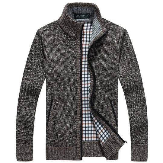 EB | Strickjacke mit Karofutter Wollmischung Warm und Stilvoll