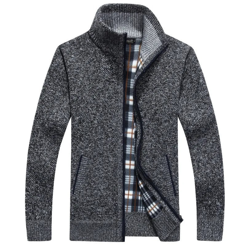 EB | Strickjacke mit Karofutter Wollmischung Warm und Stilvoll