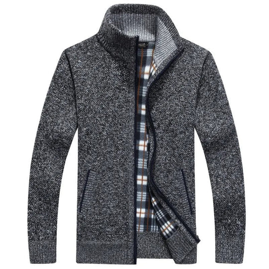 EB | Strickjacke mit Karofutter Wollmischung Warm und Stilvoll