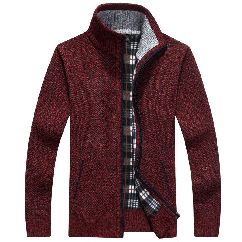 EB | Strickjacke mit Karofutter Wollmischung Warm und Stilvoll