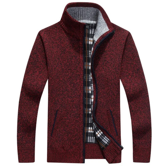 EB | Strickjacke mit Karofutter Wollmischung Warm und Stilvoll