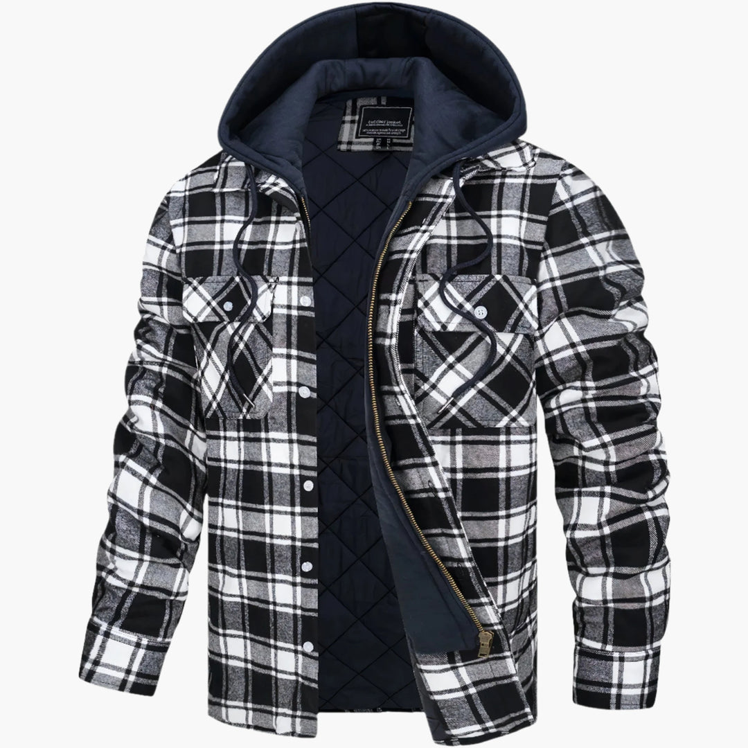 EB | Winter Flanelljacke mit Kapuze - Modischer, Gefütterter Freizeitmantel für Herbst & Winter