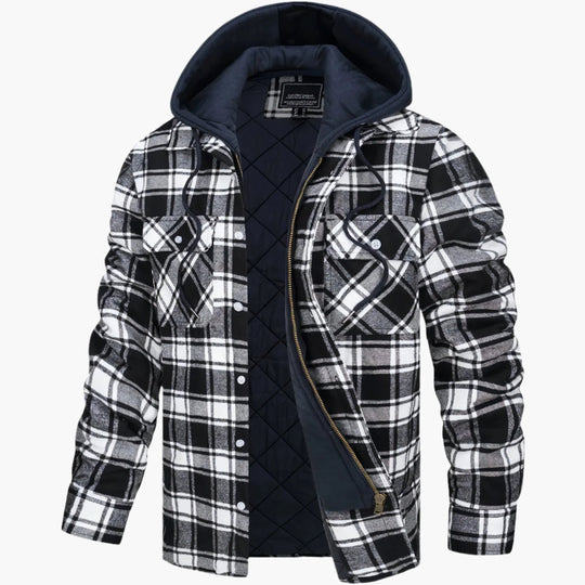 EB | Winter Flanelljacke mit Kapuze - Modischer, Gefütterter Freizeitmantel für Herbst & Winter