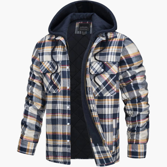 EB | Winter Flanelljacke mit Kapuze - Modischer, Gefütterter Freizeitmantel für Herbst & Winter