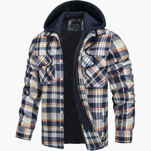 EB | Winter Flanelljacke mit Kapuze - Modischer, Gefütterter Freizeitmantel für Herbst & Winter