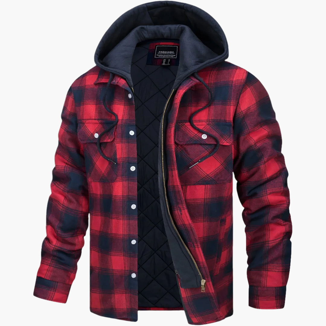 EB | Winter Flanelljacke mit Kapuze - Modischer, Gefütterter Freizeitmantel für Herbst & Winter