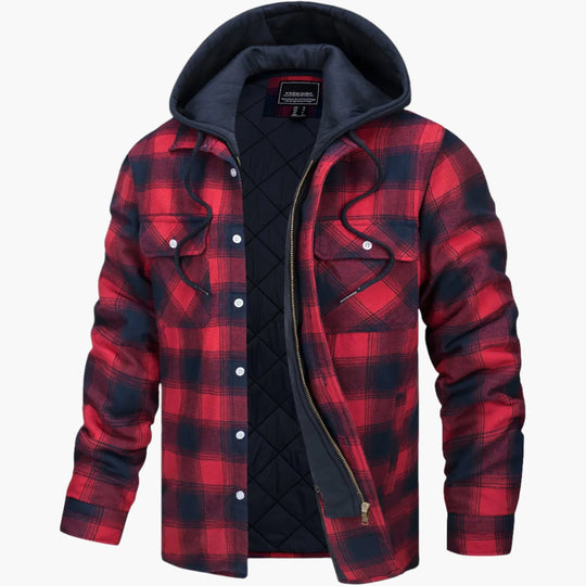 EB | Winter Flanelljacke mit Kapuze - Modischer, Gefütterter Freizeitmantel für Herbst & Winter