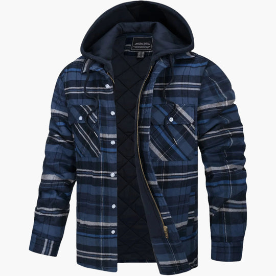 EB | Winter Flanelljacke mit Kapuze - Modischer, Gefütterter Freizeitmantel für Herbst & Winter