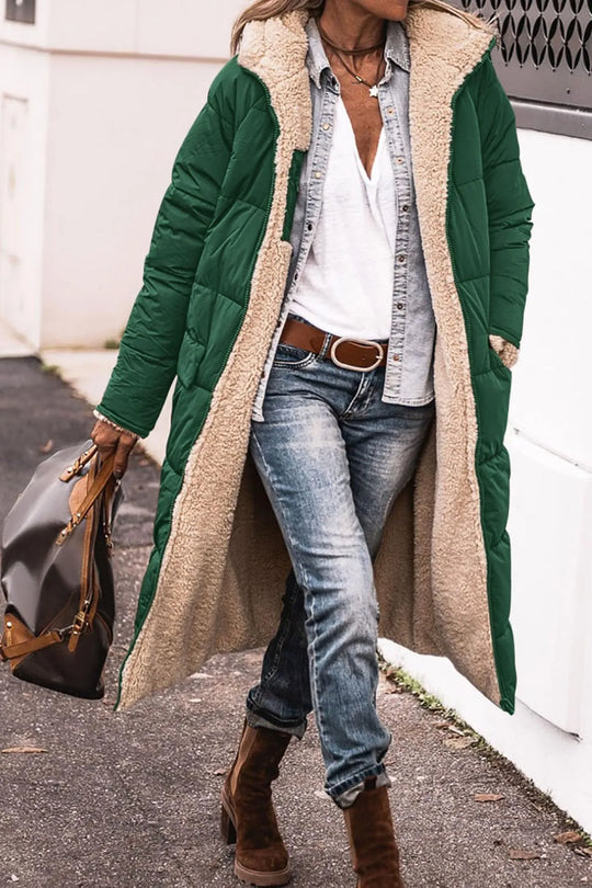 EB | Lange Pufferjacke mit Pelzfutter Polyester Warm und Trendy