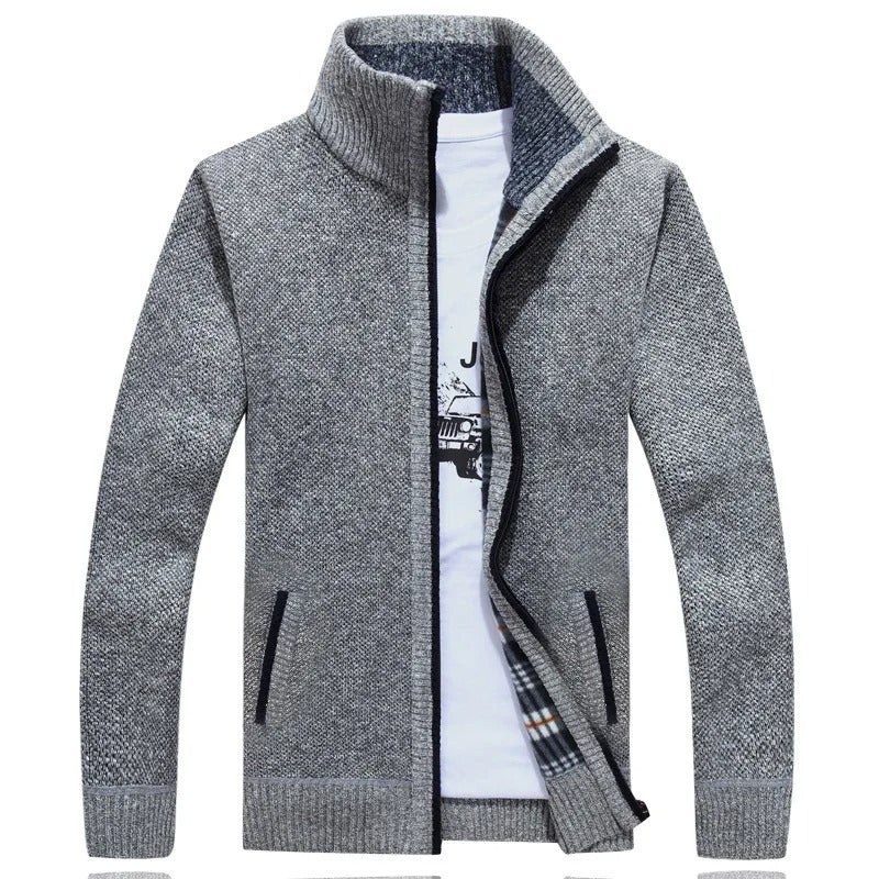 EB | Strickjacke mit Karofutter Wollmischung Warm und Stilvoll